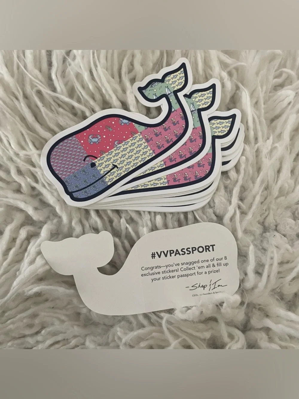 Vineyard Vines Patchwork Whale Sticker